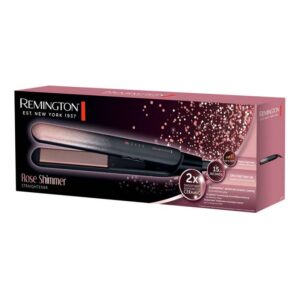 Преса за коса Remington S5305 Rose Shimmer, 150-230C, Керамични плочи Advanced Ceramic, Турбо система, Черен/Розов - Technomani