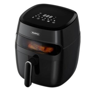 Фритюрник Air Fryer Rosberg R51980CA, 1350W, 5.2 л, LED дисплей, Горещ въздух, Таймер, До 200°C, Черен - Technomani