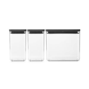 Кутии за съхранение на продукти комплект Brabantia Tasty+ Stackable 2x1.6L+1x3.5L - Technomani