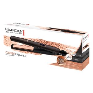 Преса за коса Remington S5700 Copper Radiance, Керамични плочи Advanced Ceramic, Дигитален дисплей, Черен/Меден - Technomani