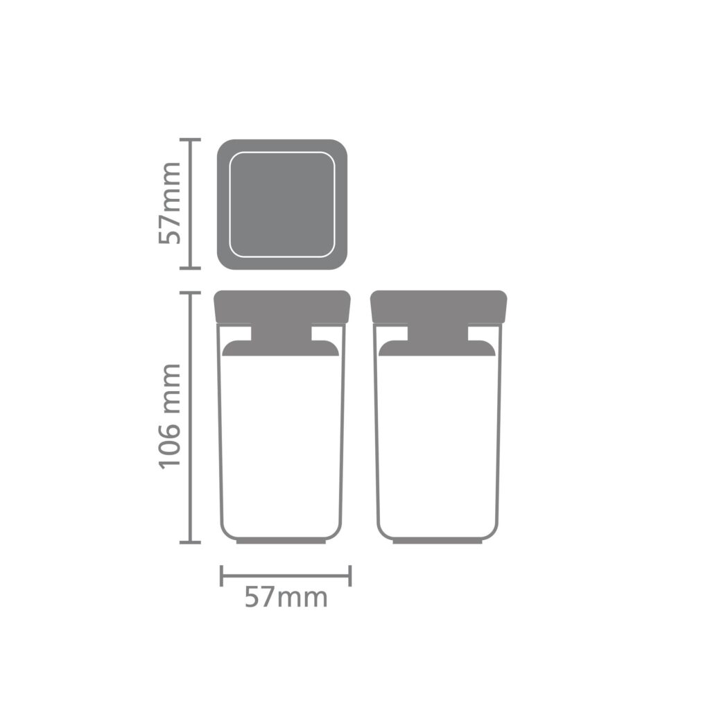 Бурканчета за съхранение на подправки комплект Brabantia Tasty+ Stackable 2x0.15L