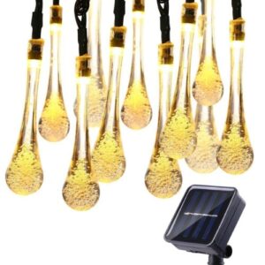 Декоративни соларни лампи във формата на капки Rila Crafts R-21, Гирлянд, LED, Eдноцветни, Tопла светлина