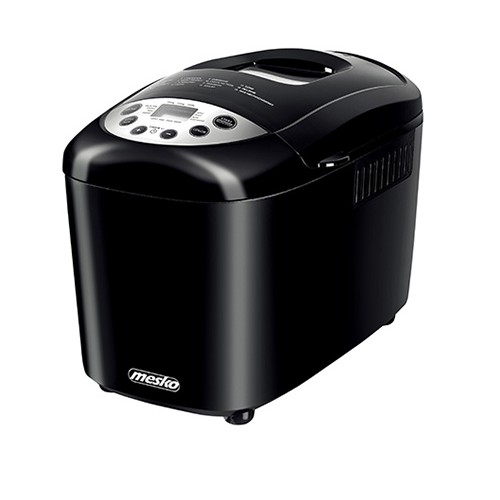 Хлебопекарна Mesko MS 6022, 850 W, 15 програми, Двойна бъркалка, Подвижна кошница, Незалепващо покритие, Черен