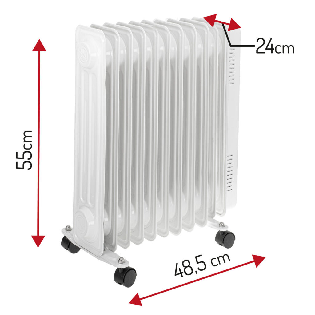 Маслен радиатор Adler AD 7818/7819, 2500W, 3 степени, Термостат, Бял - Technomani