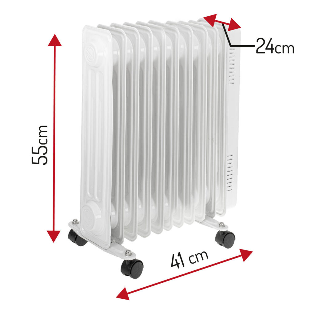 Маслен радиатор Adler AD 7818/7819, 2500W, 3 степени, Термостат, Бял - Technomani