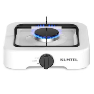 Единичен газов котлон KUMTEL HGCL-1001W, Битова газ LPG, 26.5x26.5 см, Бял - Technomani