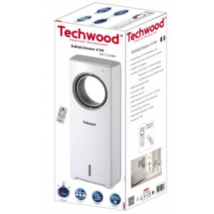 Охладител и овлажнител без перки Techwood TRF-7008, 110W, Осцилация, 3.22 m/s, 7.14 m3/min, 3 скорости, Таймер, Бял - Technomani