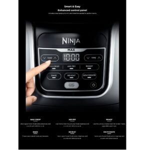 Фритюрник с горещ въздух Ninja AF160, Air Fryer, 1750W, 5.2 л, 6 програми