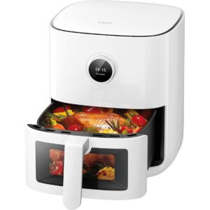 Фритюрник с горещ въздух Xiaomi Mi Smart Air Fryer BHR6943EU, 1600W, 4L, Незалепващо покритие, Бял