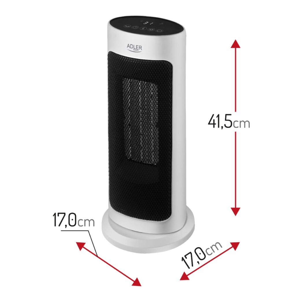 Керамична вентилаторна кула Adler AD 7738, 2200W, Дистанционно управление, LCD дисплей, Контрол на температурата, Осцилация, Таймер